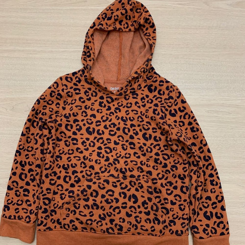 Cat & Jack Girls Pullover Leopard Print Hoodie